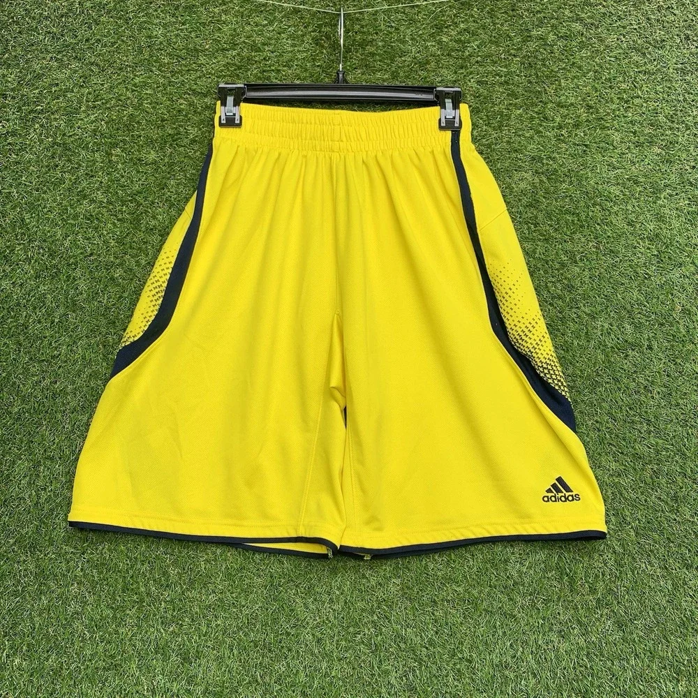Michigan Wolverines adidas Shorts Mens Medium Yellow Drawstring Sportswear